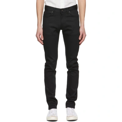 Shop Naked And Famous Black Stretch Super Guy Jeans In Blackstretc