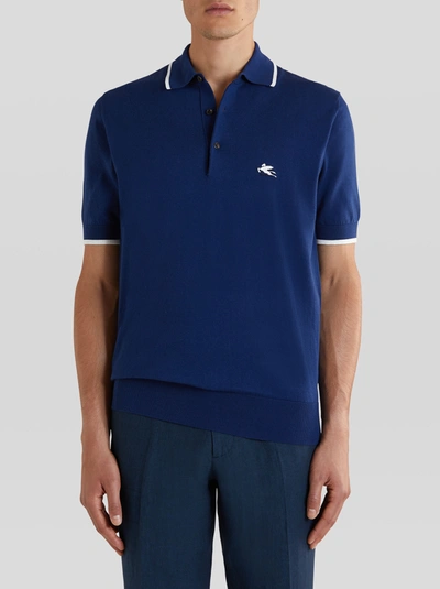 Shop Etro Cotton Jersey Polo Shirt