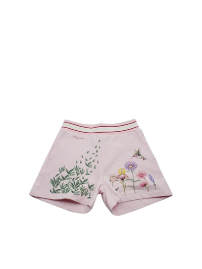 Shop Monnalisa Embroidery Shorts In Pink