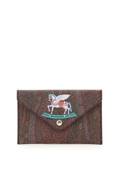 Shop Etro Pouch Twister Toys Pegaso In Red (brown)