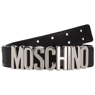 Shop Moschino Women's Genuine Leather Belt In Black
