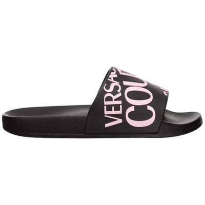 Shop Versace Jeans Couture Women's Rubber Slippers Sandals In Black