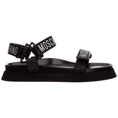 Shop Moschino Men's Sandals In Black