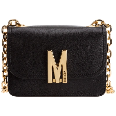 Shop Moschino Women's Leather Shoulder Bag M In Black