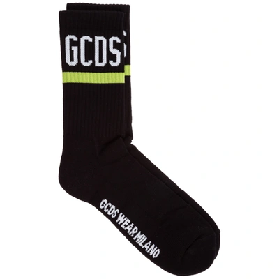 Shop Gcds Men's Low Socks Logo In Black
