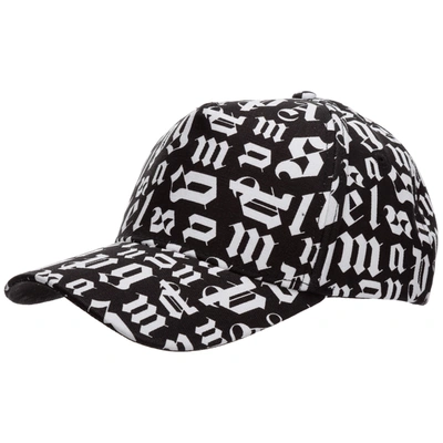 Shop Palm Angels Adjustable Men's Cotton Hat Baseball Cap   Broken Monogram In Black