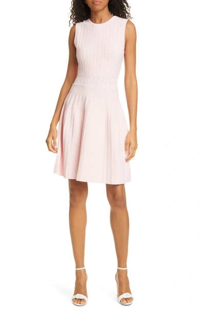 Shop Ted Baker Sleeveless Knit Fit & Flare Dress In Baby-pink