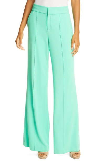 Shop Alice And Olivia Dylan High Waisted Wide Leg Pants In Jade