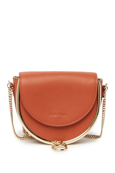 Shop See By Chloé Mara Leather Saddle Bag In Brick Red