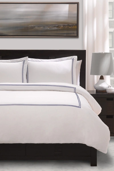 Ella Jayne Satin Stitched Percale Duvet Set In Navy