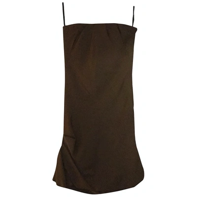 Pre-owned Gucci Silk Mini Dress In Brown