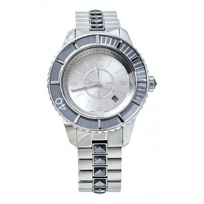Pre-owned Dior Christal Grey Steel Watch