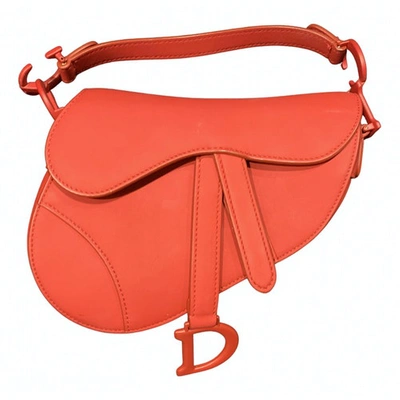 Pre-owned Dior Saddle Red Leather Handbag