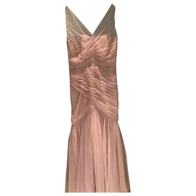 Pre-owned Monique Lhuillier Pink Polyester Dresses