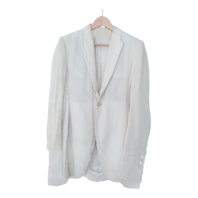 Pre-owned Rick Owens Silk Vest In White