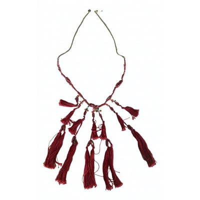 Pre-owned Isabel Marant Red Cloth Long Necklace