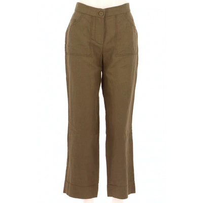 Pre-owned Sonia Rykiel Linen Trousers In Brown