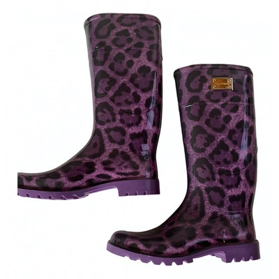 Pre-owned Dolce & Gabbana Wellington Boots In Purple