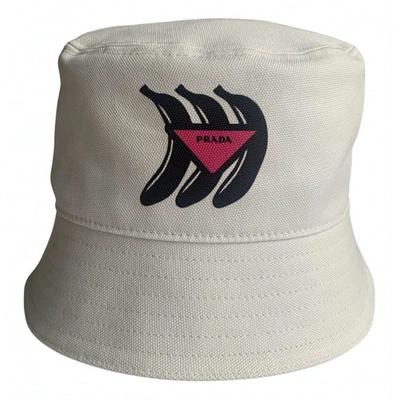 Pre-owned Prada White Cotton Hat