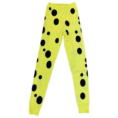 Pre-owned Moschino Yellow Wool Trousers