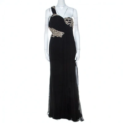 Pre-owned Marchesa Black Silk Dress