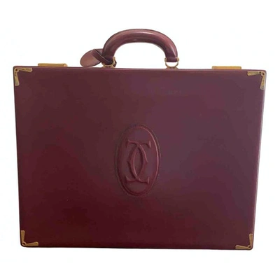 Pre-owned Cartier Burgundy Leather Bag