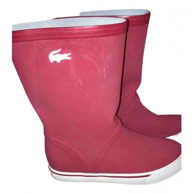 Pre-owned Lacoste Wellington Boots In Pink