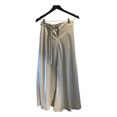 Pre-owned Y-3 Mid-length Skirt In Ecru