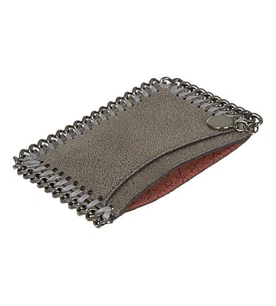 Shop Stella Mccartney Falabella Faux-suede Card Holder In Bluebird