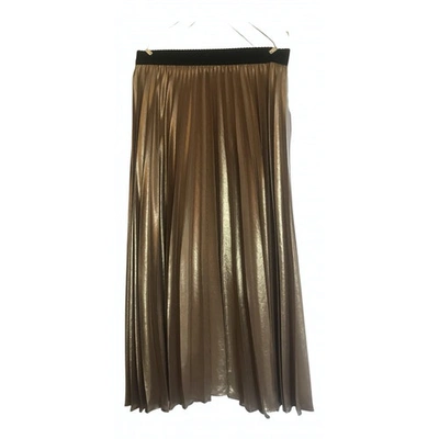 Pre-owned Marella Glitter Mid-length Skirt In Gold
