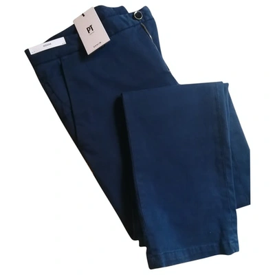 Pre-owned Pt01 Trousers In Blue