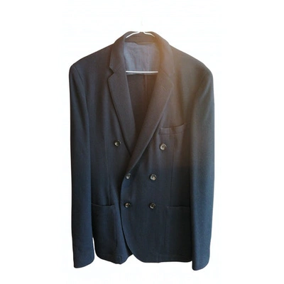 Pre-owned Tonello Wool Coat In Navy