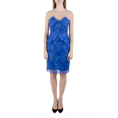 Pre-owned Marchesa Blue Lace Dress