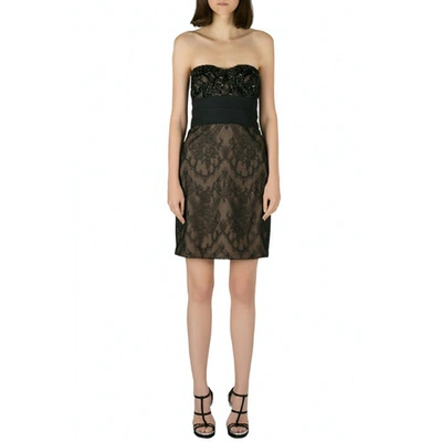Pre-owned Marchesa Black Lace Dress