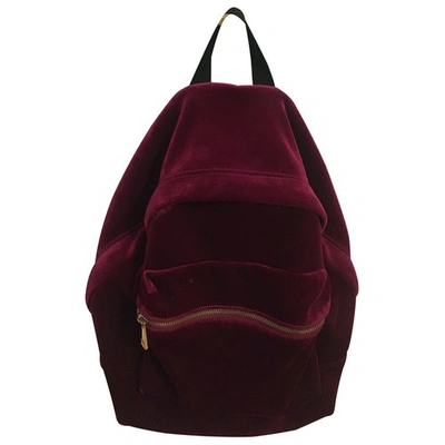 Pre-owned Sandro Purple Velvet Backpack