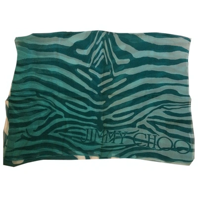 Pre-owned Jimmy Choo Silk Stole In Turquoise