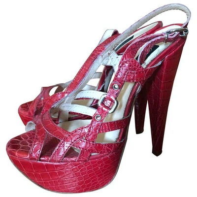 Pre-owned Giambattista Valli Leather Sandals In Red