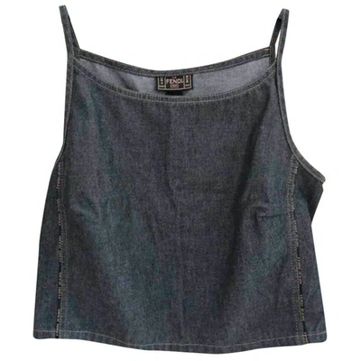 Pre-owned Fendi Blue Denim - Jeans  Top