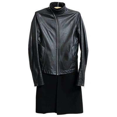 Pre-owned Rick Owens Leather Jacket In Black