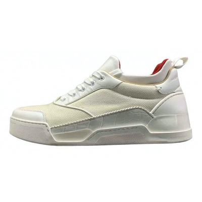 Pre-owned Christian Louboutin Aurelien White Leather Trainers