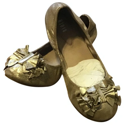 Pre-owned Bloch Leather Ballet Flats In Gold