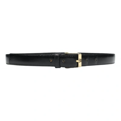 Pre-owned Lanvin Leather Belt In Black