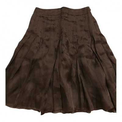Pre-owned Derek Lam Silk Mid-length Skirt In Brown