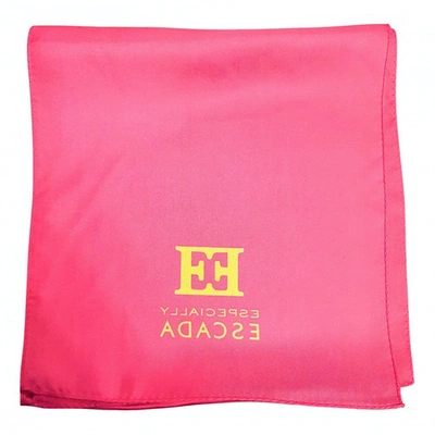 Pre-owned Escada Silk Scarf In Pink