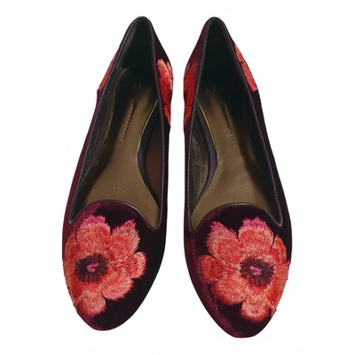 Pre-owned Aerin Cloth Flats In Red
