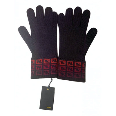 Pre-owned Fendi Wool Gloves In Brown