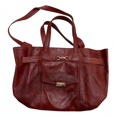Pre-owned Ports 1961 Leather Handbag In Burgundy