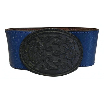 Pre-owned Romeo Gigli Blue Leather Belt