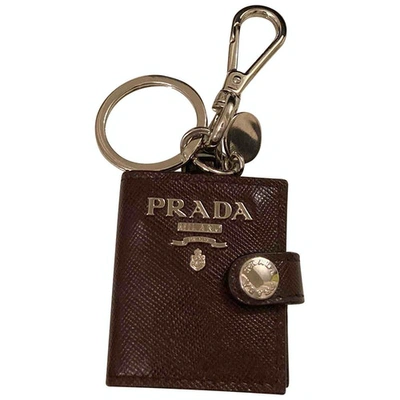 Pre-owned Prada Brown Leather Bag Charms