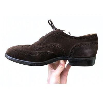 Pre-owned Carrera Brown Suede Lace Ups
